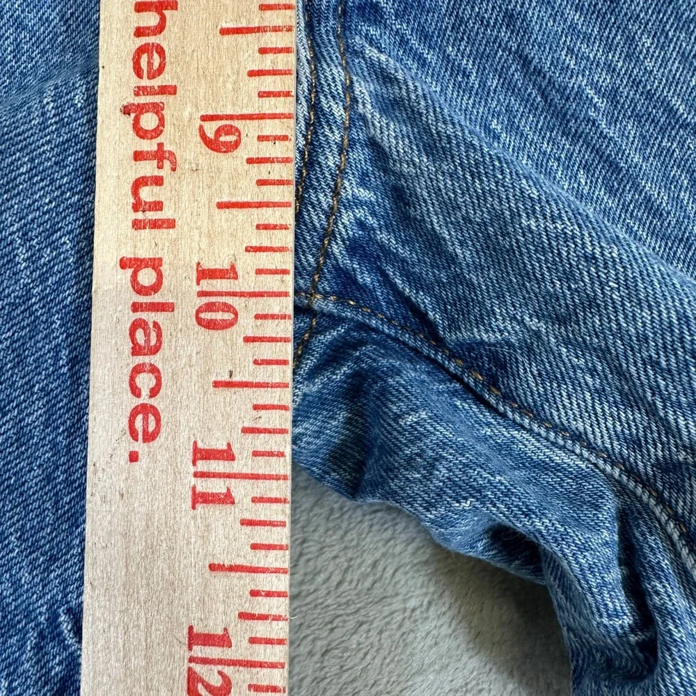 Levis 501 Original High Waisted Denim Shorts Blue Medium Wash Button Fly Size 24